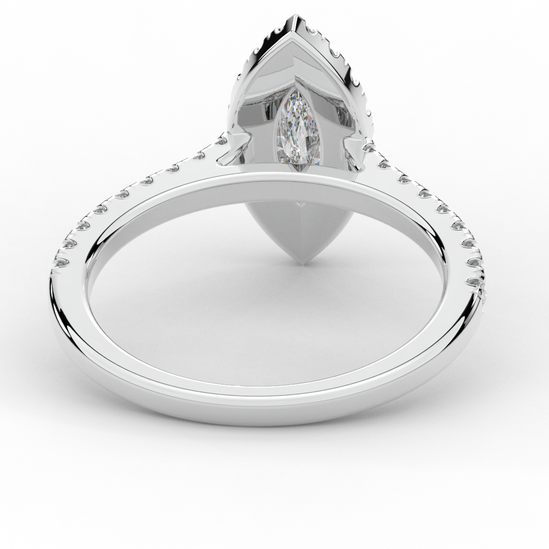 0.80CT.TW MARQUISE LAB DIAMOND HALO ENGAGEMENT RING - Nazarelle