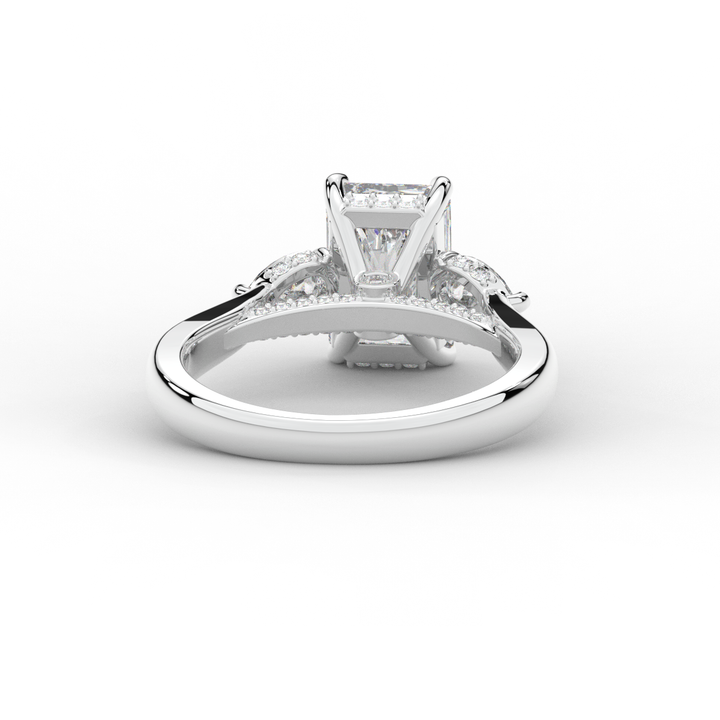 2.40CT.TW RADIANT LAB DIAMOND 3 STONE ENGAGEMENT RING - Nazarelle