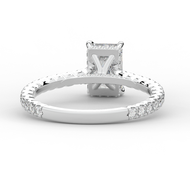 2.10CT.TW RADIANT LAB DIAMOND UNDERHALO SOLITAIRE ENGAGEMENT RING - Nazarelle