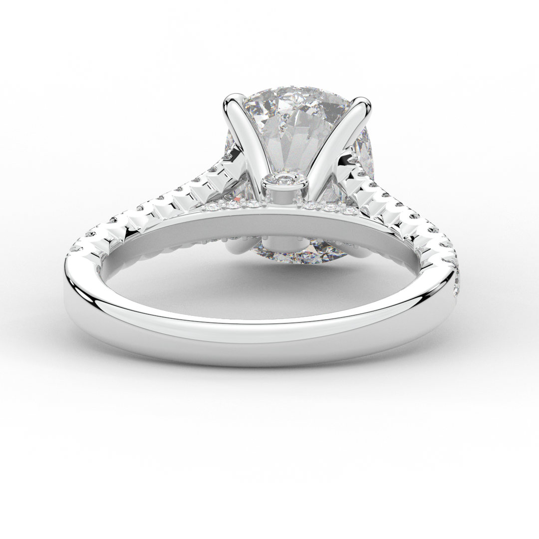 3.45CT.TW CUSHION LAB DIAMOND ENGAGEMENT RING - Nazarelle