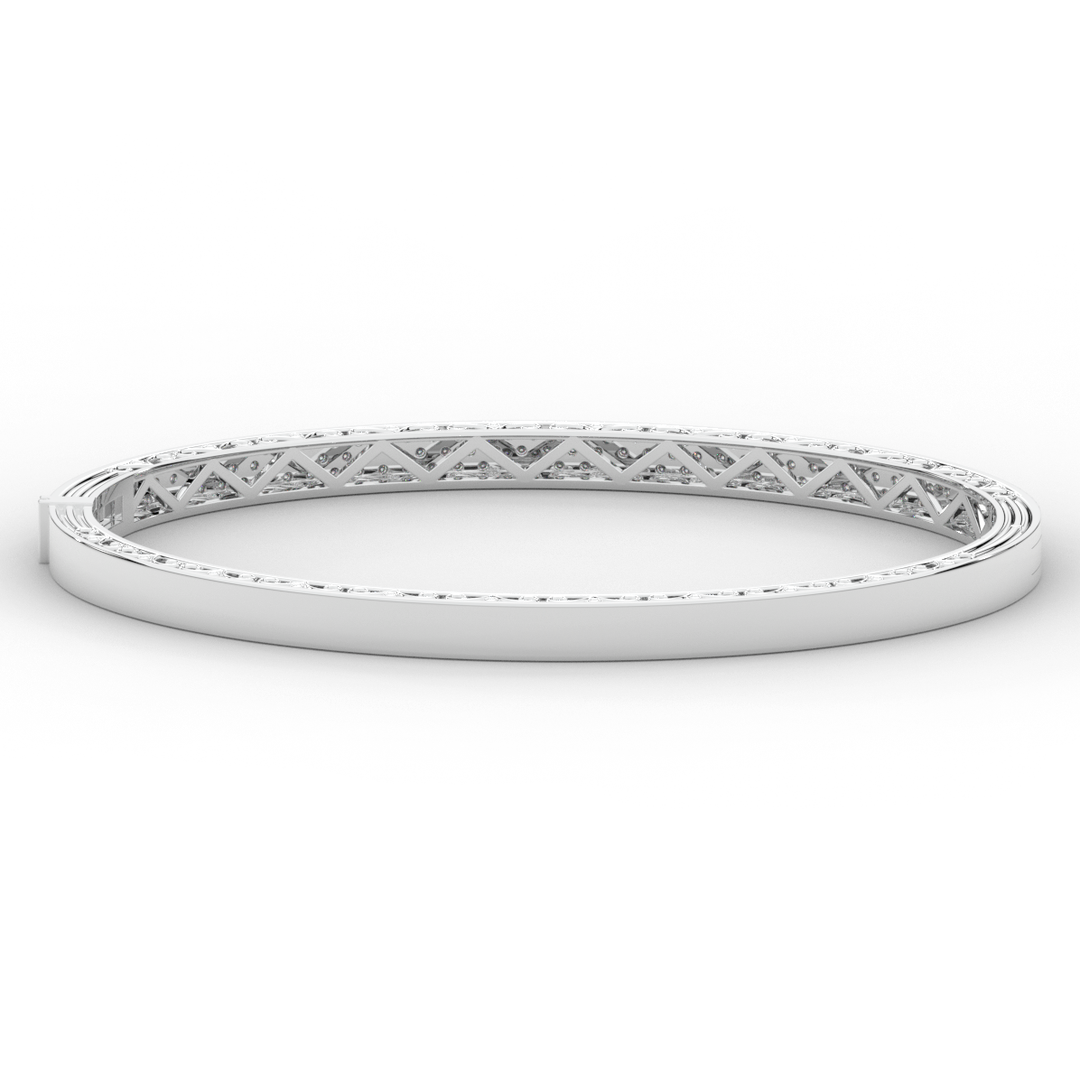 0.75CT.TW 3 ROW ROUND LAB DIAMOND  BANGLE - Nazarelle