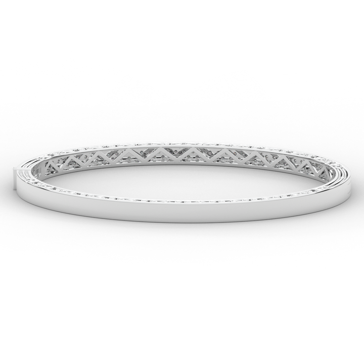 0.75CT.TW 3 ROW ROUND LAB DIAMOND  BANGLE - Nazarelle