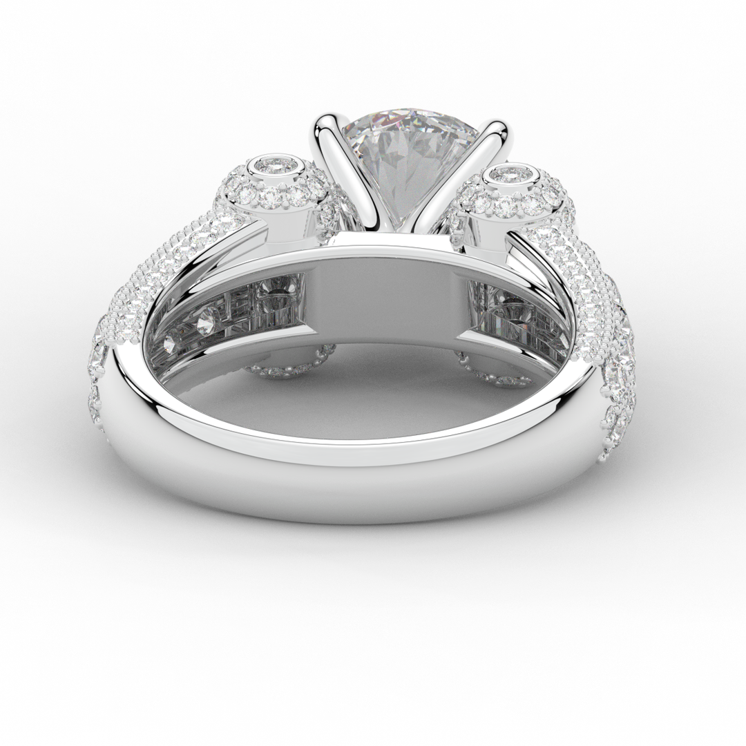 4.75CT.TW ROUND LAB DIAMOND ENGAGEMENT RING - Nazarelle