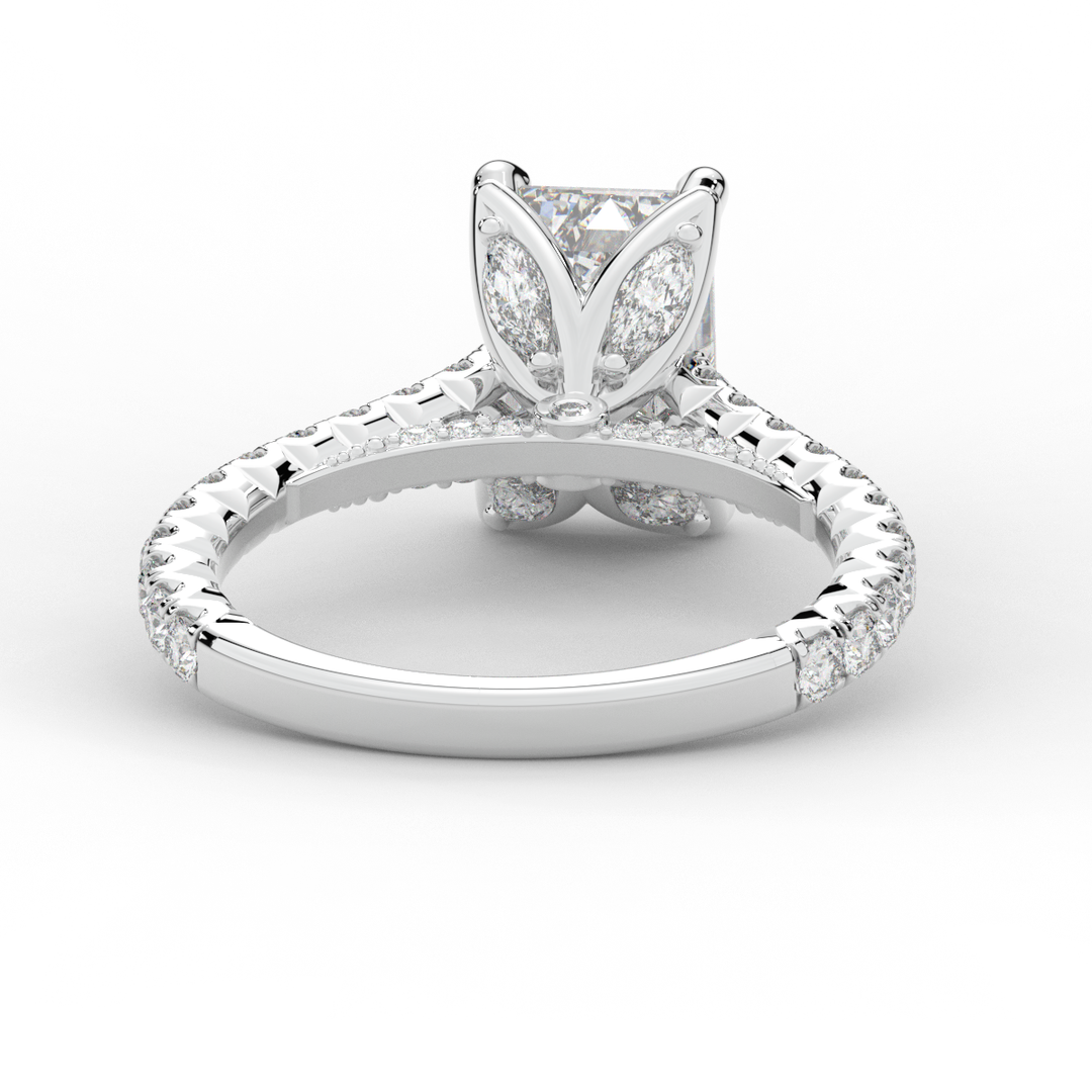 2.70CT.TW EMERALD CUT LAB DIAMOND SOLITAIRE ENGAGEMENT RING - Nazarelle