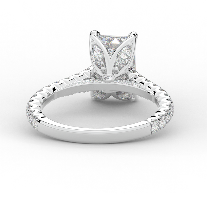 2.70CT.TW EMERALD CUT LAB DIAMOND SOLITAIRE ENGAGEMENT RING - Nazarelle