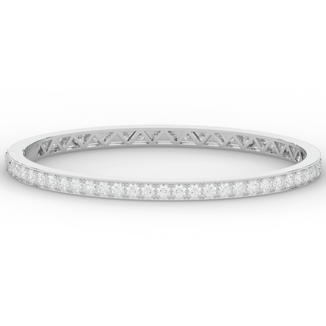 5.10CT.TW ROUND LAB DIAMOND BANGLE - Nazarelle