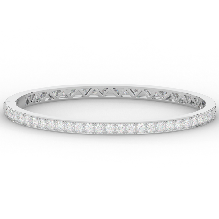 5.10CT.TW ROUND LAB DIAMOND BANGLE - Nazarelle