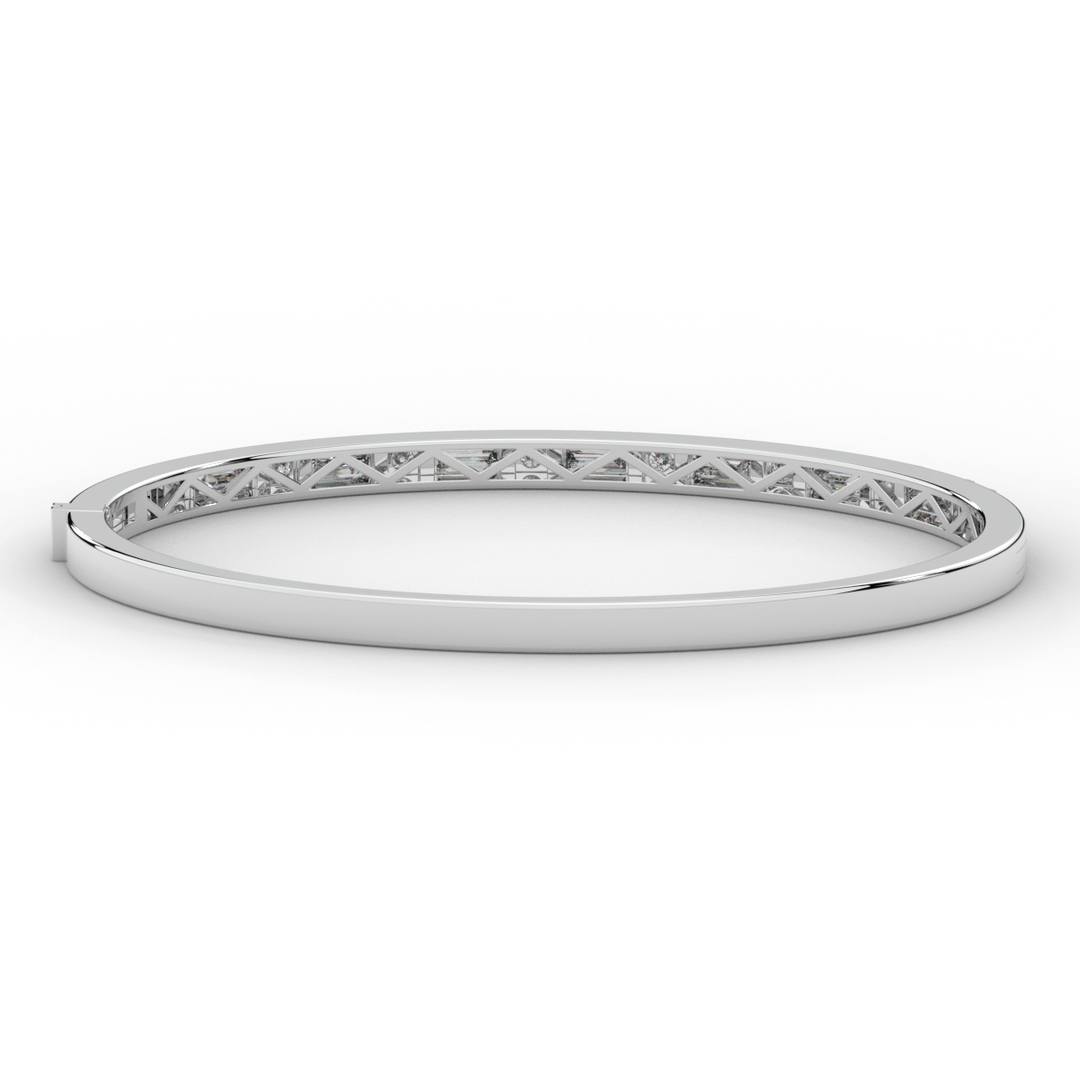 2.75CT.TW ROUND AND EMERALD CUT LAB DIAMOND SHARED PRONG BANGLE - Nazarelle