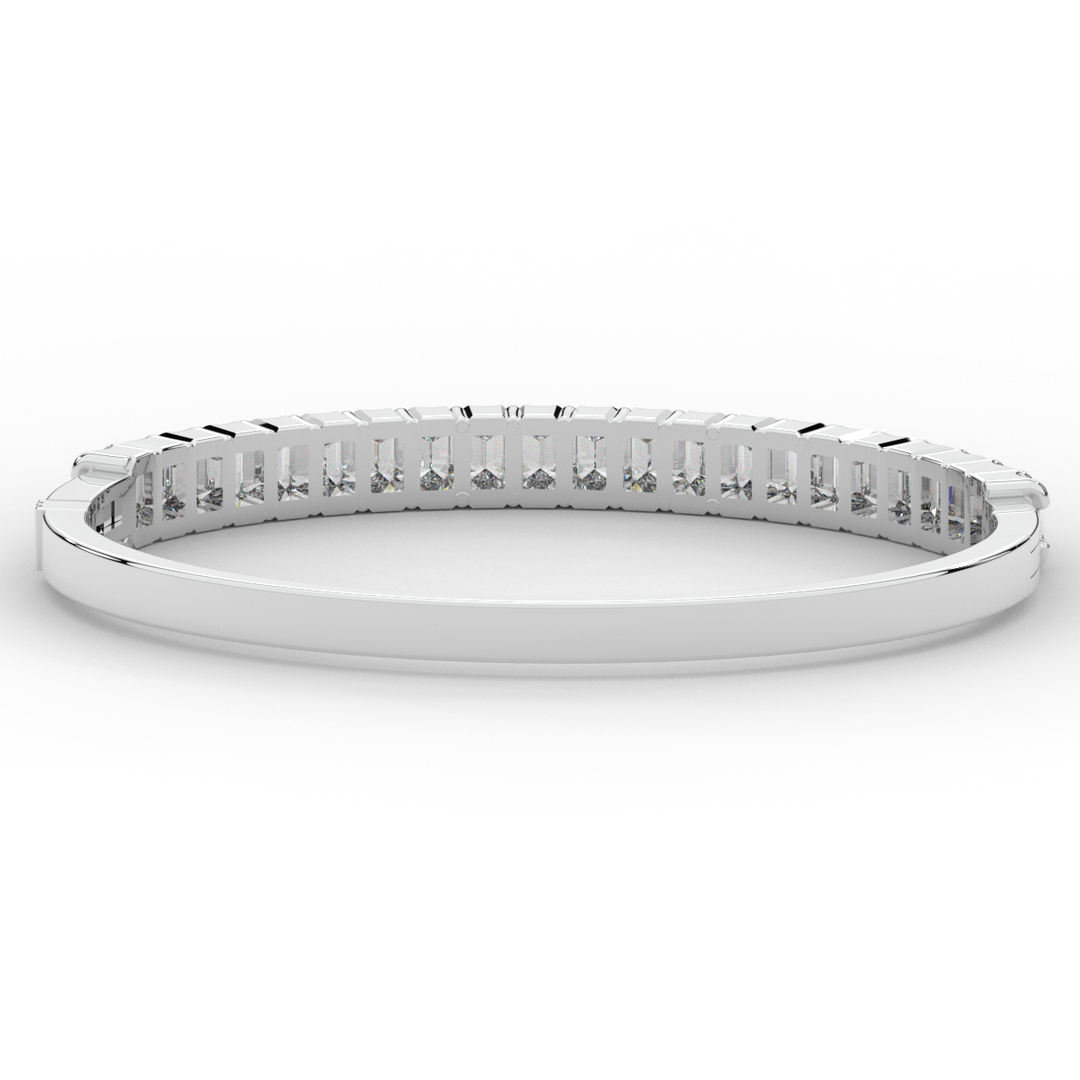 6.50CT.TW EMERALD CUT LAB DIAMOND BANGLE - Nazarelle