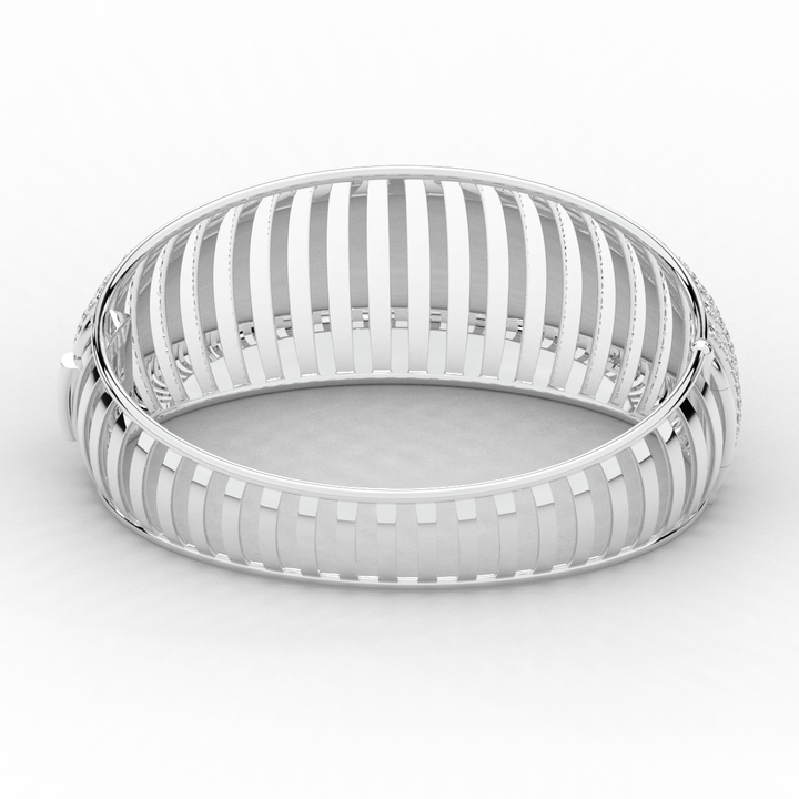 4.00CT.TW ROUND LAB DIAMOND BANGLE - Nazarelle