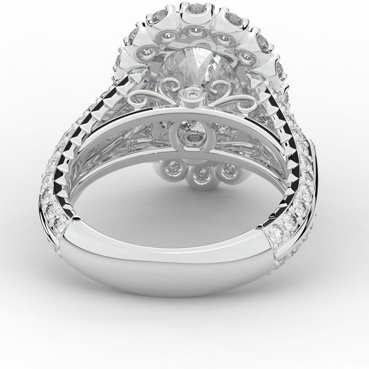 5.75CT.TW OVAL LAB DIAMOND HALO ENGAGEMENT RING - Nazarelle