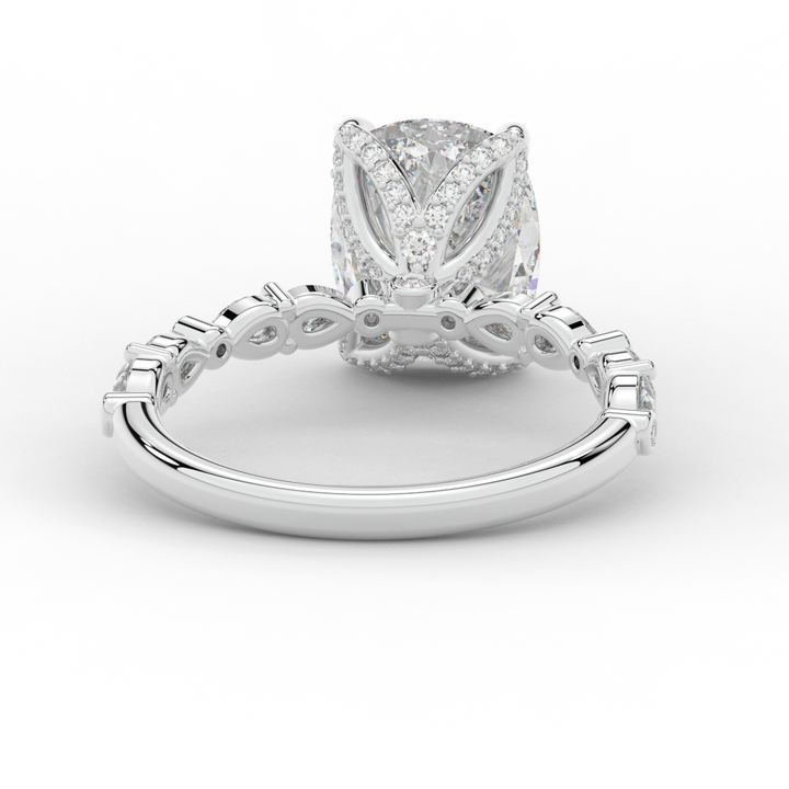 3.60CT.TW CUSHION LAB DIAMOND SOLITAIRE ENGAGEMENT RING - Nazarelle