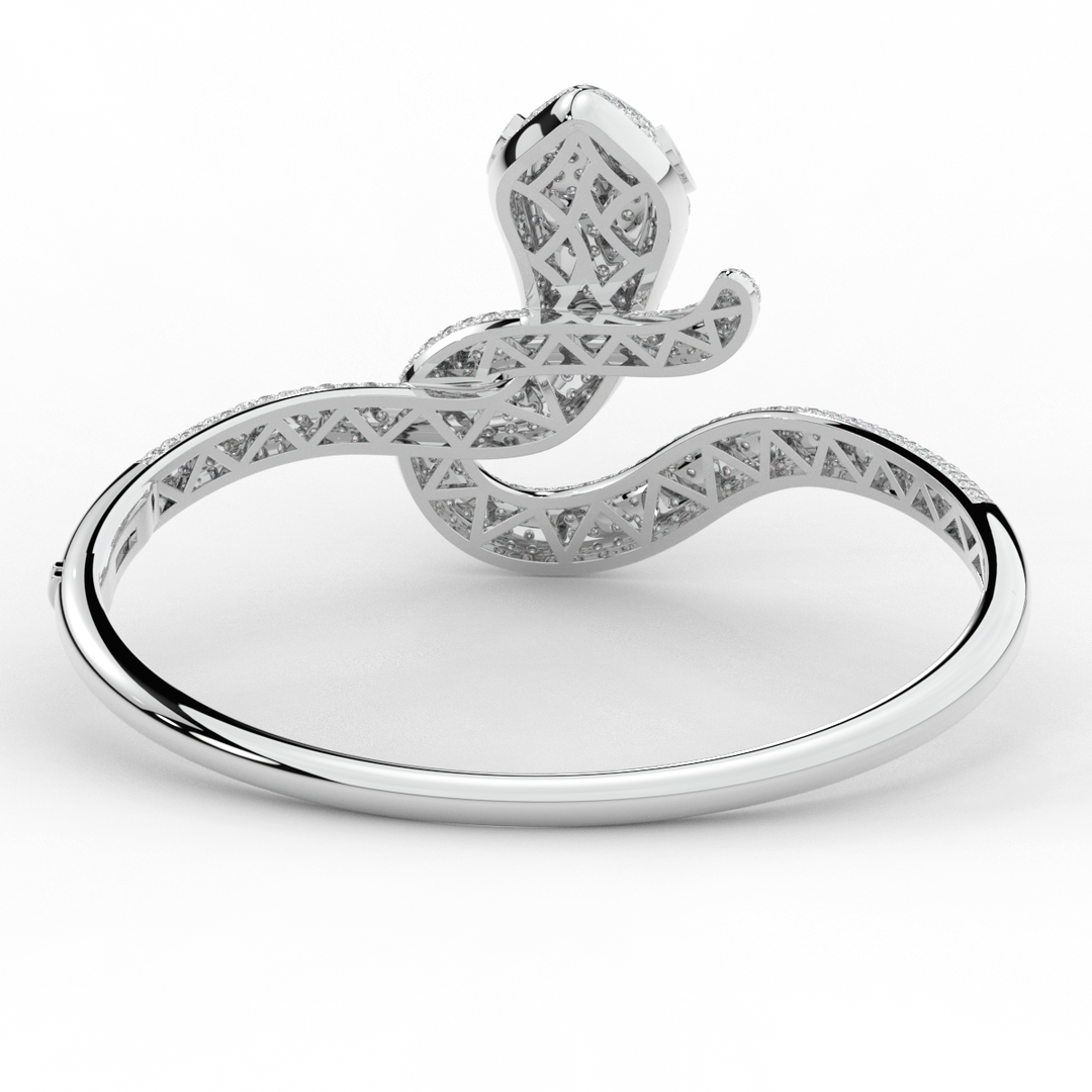 4.90CT.TW ROUND AND PEAR LAB DIAMOND SNAKE BANGLE - Nazarelle