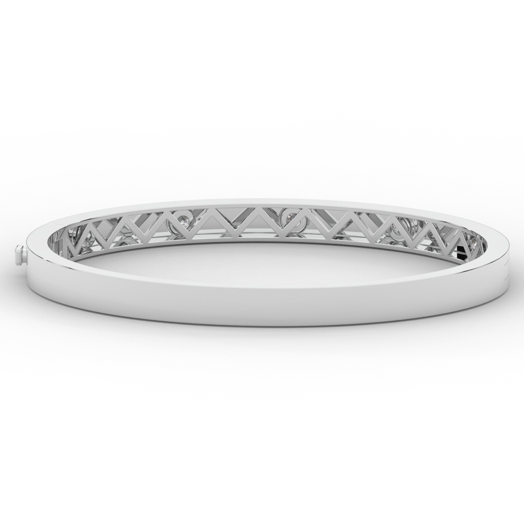 0.50CT.TW ROUND LAB DIAMOND BEZEL SET BANGLE - Nazarelle