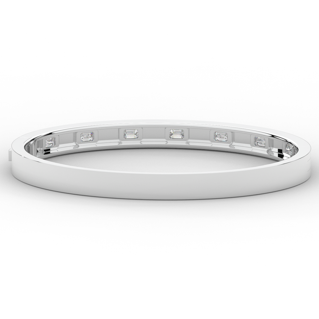 1.25CT.TW ROUND LAB DIAMOND BEZEL SET BANGLE - Nazarelle