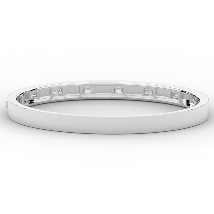 1.25CT.TW ROUND LAB DIAMOND BEZEL SET BANGLE - Nazarelle