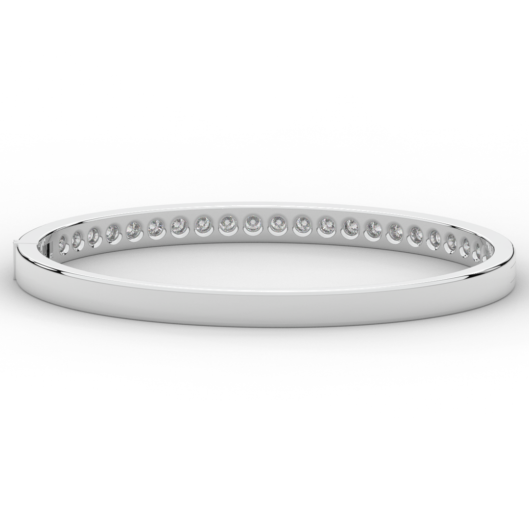 2.75CT.TW ROUND LAB CHANNEL SET DIAMOND BANGLE - Nazarelle
