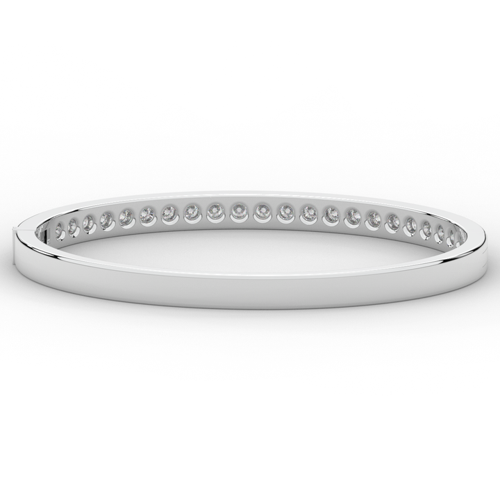 2.75CT.TW ROUND LAB CHANNEL SET DIAMOND BANGLE - Nazarelle