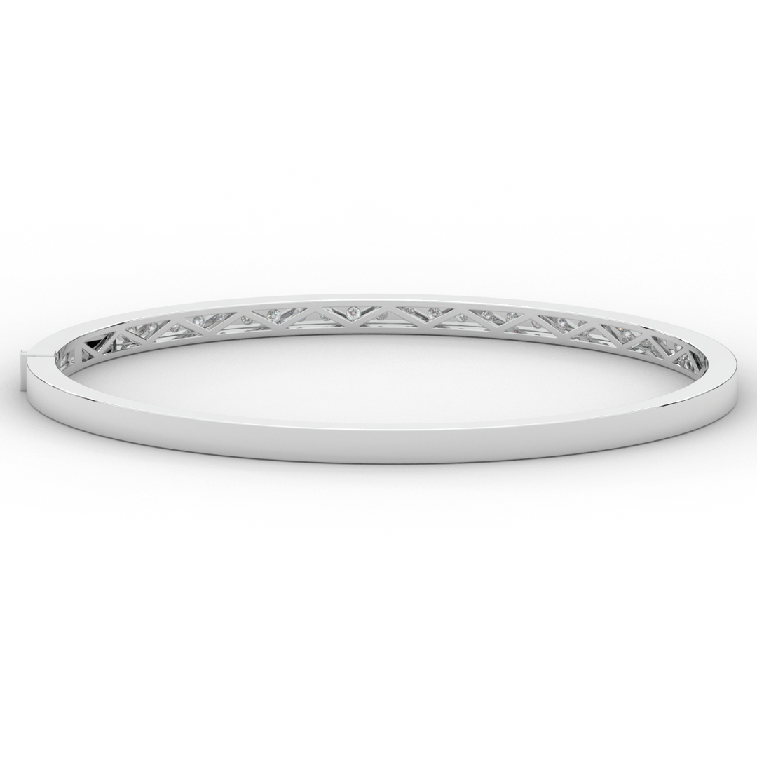 0.90CT.TW ROUND LAB DIAMOND BANGLE - Nazarelle
