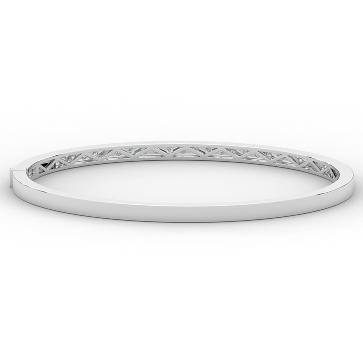 0.90CT.TW ROUND LAB DIAMOND BANGLE - Nazarelle