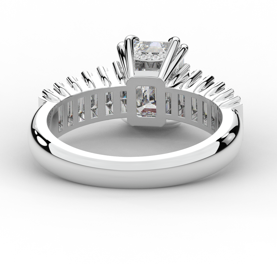2.60CT.TW EMERALD CUT LAB DIAMOND ENGAGEMENT RING - Nazarelle