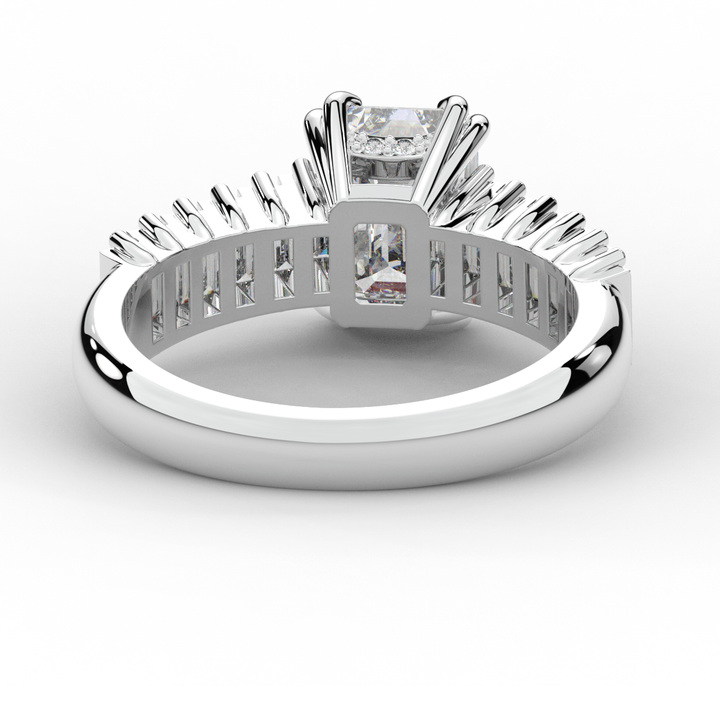 2.60CT.TW EMERALD CUT LAB DIAMOND ENGAGEMENT RING - Nazarelle