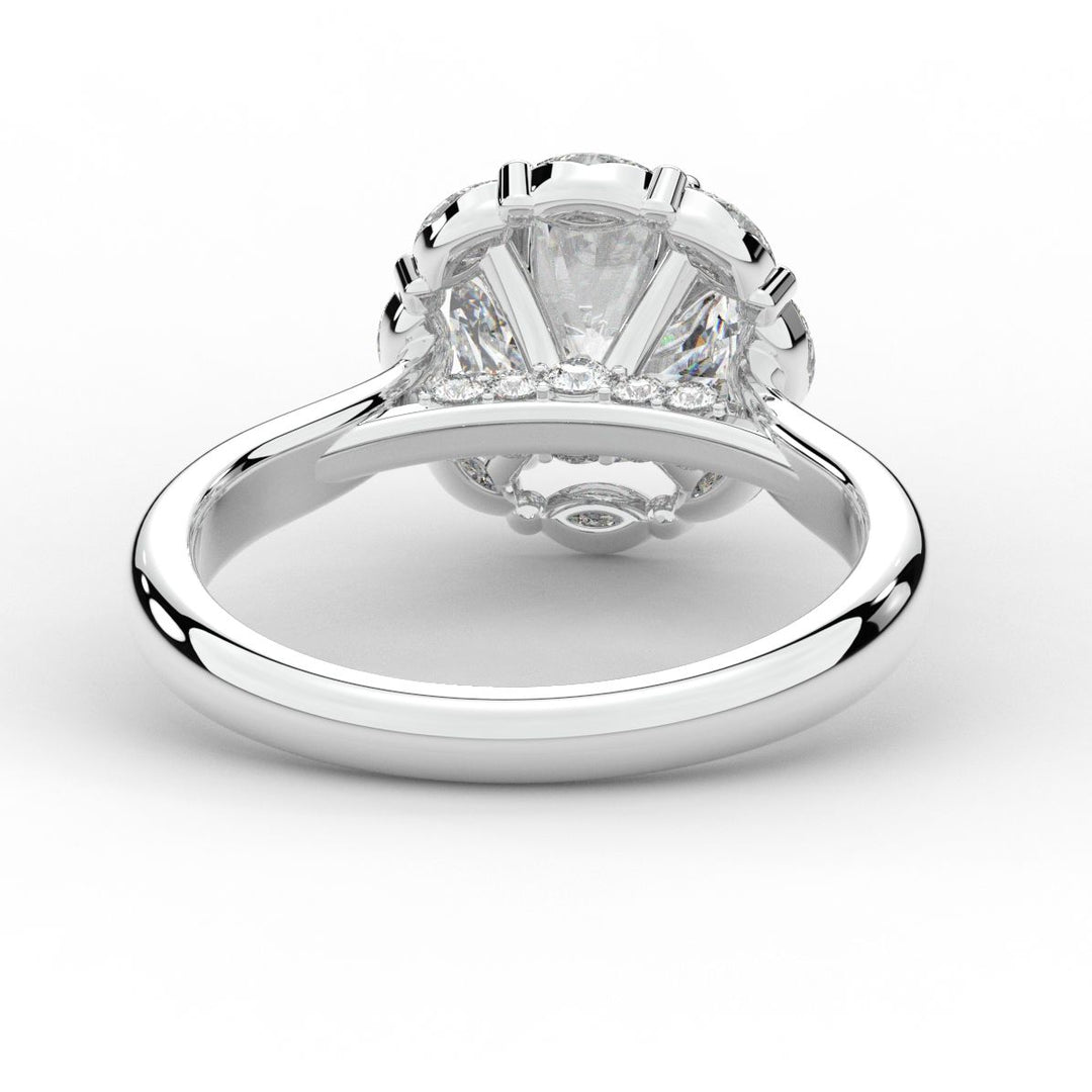 2.40CT.TW ROUND LAB DIAMOND HALO ENGAGEMENT RING - Nazarelle