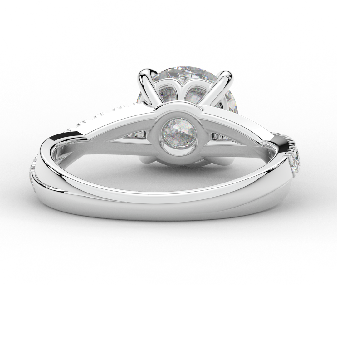 2.20CT.TW ROUND LAB DIAMOND TWISTBAND ENGAGEMENT RING - Nazarelle