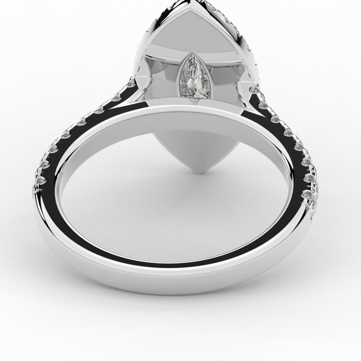 1.00CT.TW MARQUISE LAB DIAMOND HALO ENGAGEMENT RING - Nazarelle