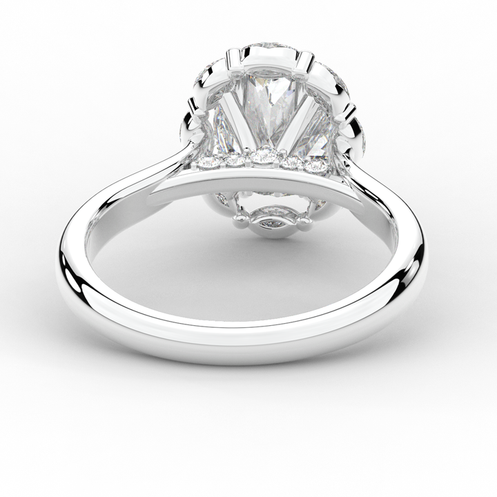 1.90CT.TW OVAL LAB DIAMOND HALO ENGAGEMENT RING - Nazarelle