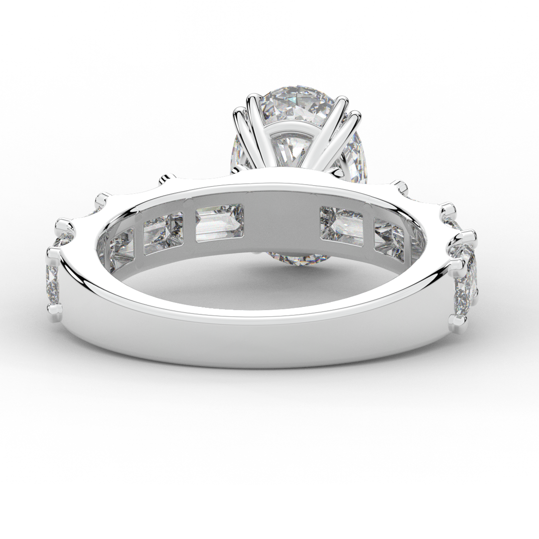 3.75CT.TW OVAL LAB DIAMOND SOLITAIRE ENGAGEMENT RING - Nazarelle