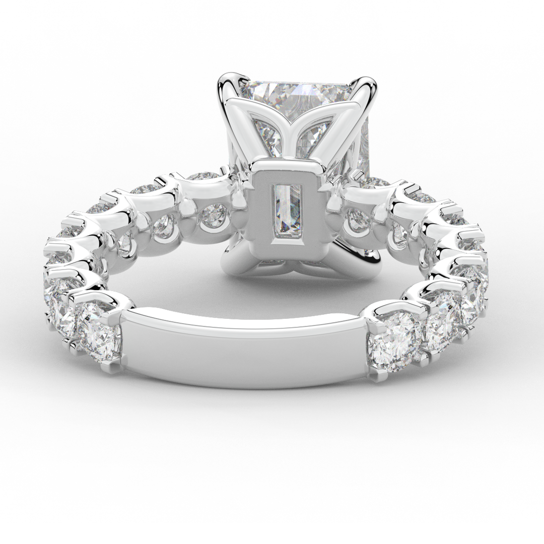 4.35CT.TW EMERALD CUT LAB DIAMOND ENGAGEMENT RING - Nazarelle