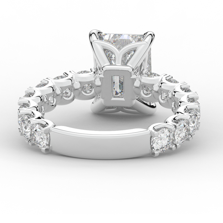 4.35CT.TW EMERALD CUT LAB DIAMOND ENGAGEMENT RING - Nazarelle