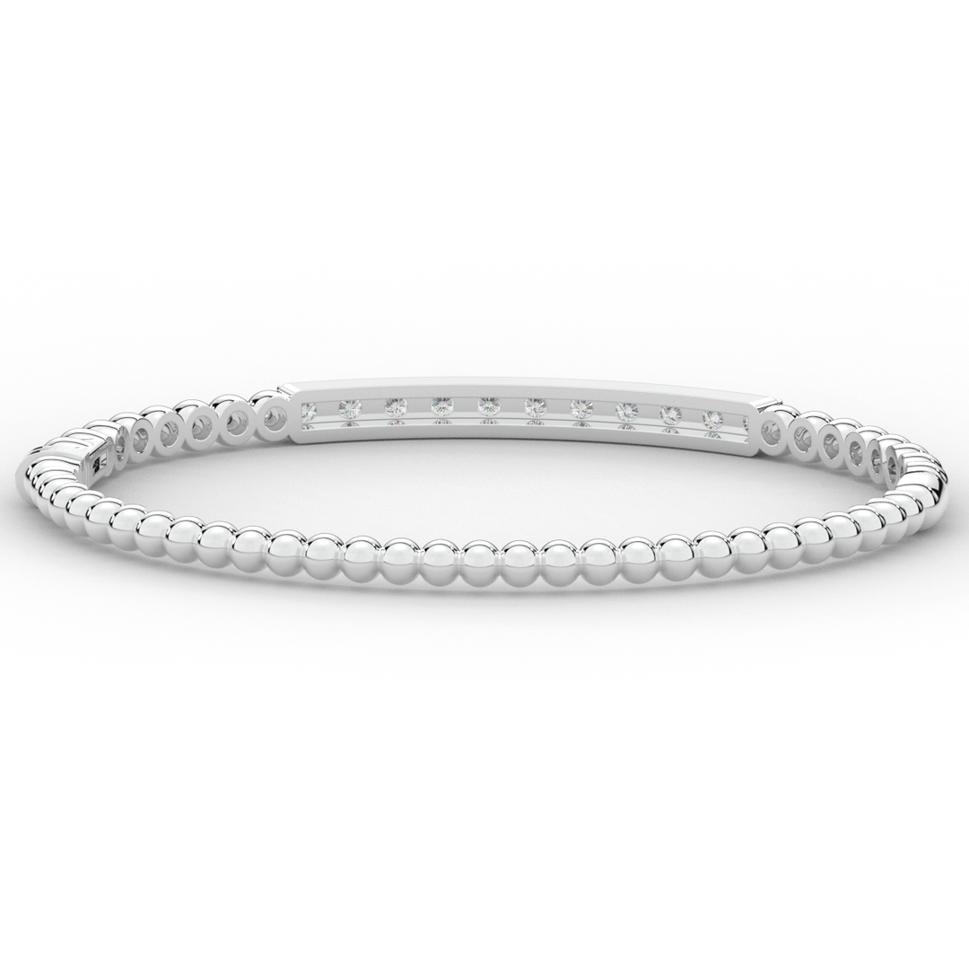 1.10CT.TW ROUND LAB DIAMOND BANGLE - Nazarelle