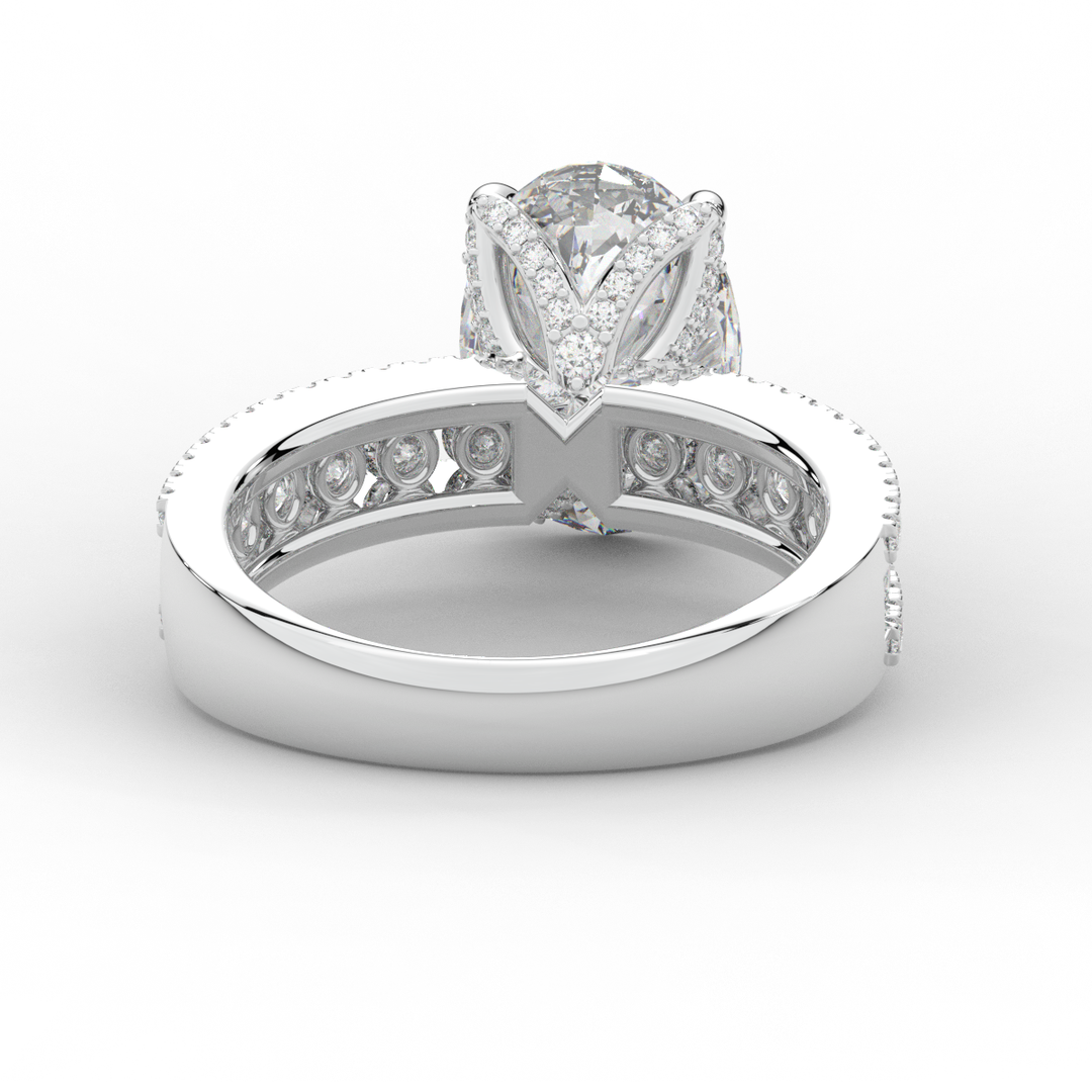 3.95CT.TW OVAL LAB DIAMOND SOLITAIRE ENGAGEMENT RING - Nazarelle