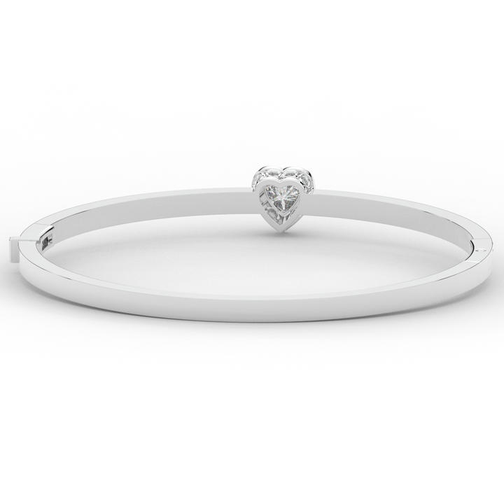1.65CT.TW HEART AND ROUND LAB DIAMOND  BANGLE - Nazarelle