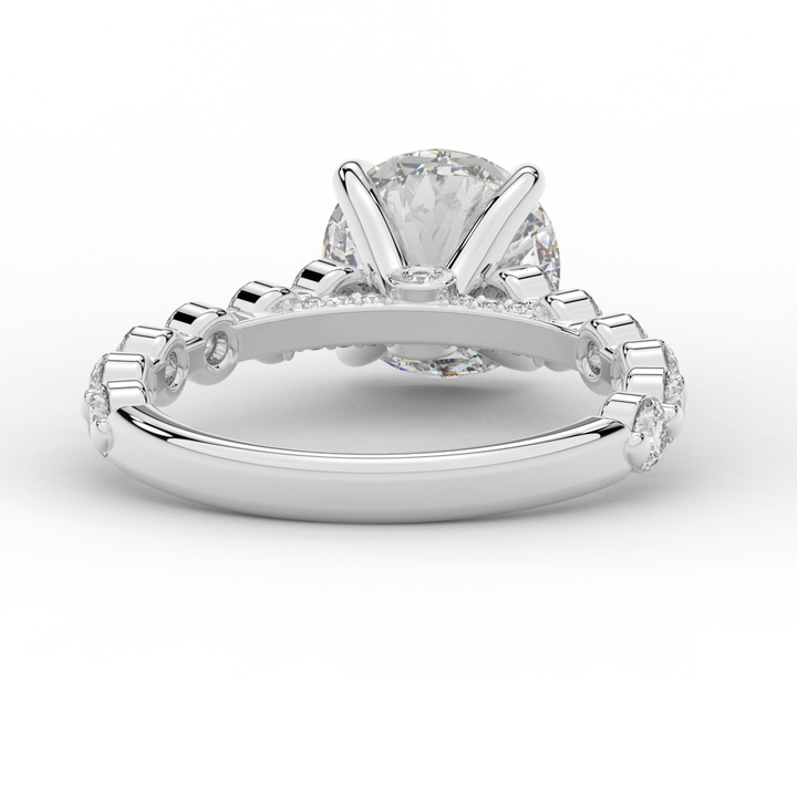 3.90CT.TW ROUND LAB DIAMOND ENGAGEMENT RING - Nazarelle