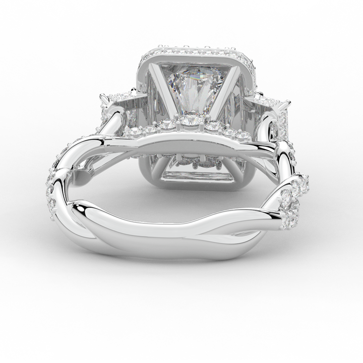 4.70CT.TW RADIANT LAB DIAMOND 3 STONE ENGAGEMENT RING - Nazarelle