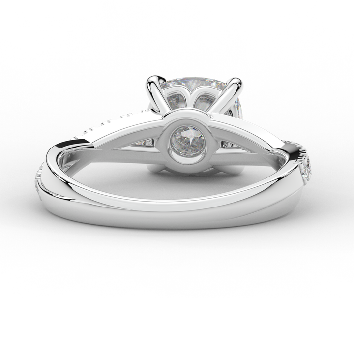 2.20CT.TW CUSHION LAB DIAMOND TWISTBAND ENGAGEMENT RING - Nazarelle