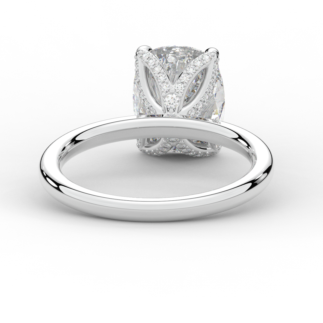 3.10CT.TW CUSHION LAB DIAMOND ENGAGEMENT RING - Nazarelle