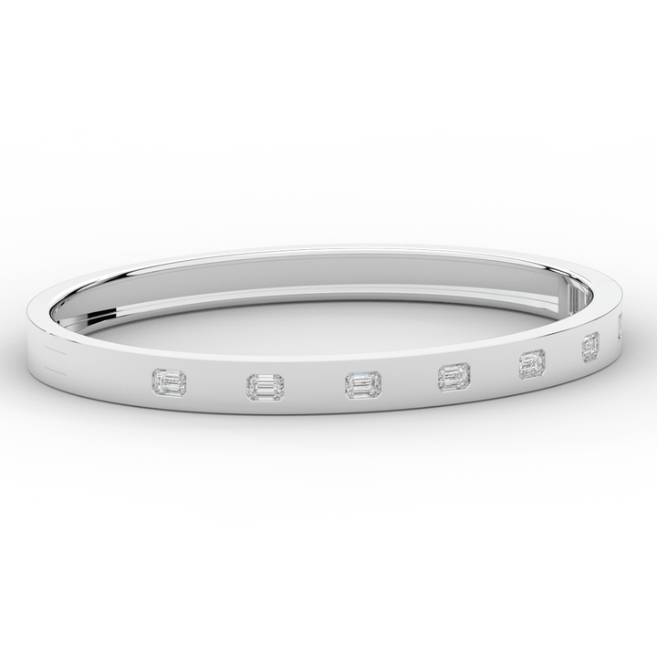 1.25CT.TW ROUND LAB DIAMOND BEZEL SET BANGLE - Nazarelle