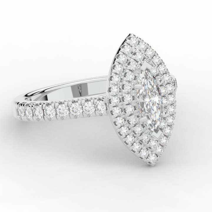 1.00CT.TW MARQUISE LAB DIAMOND HALO ENGAGEMENT RING - Nazarelle