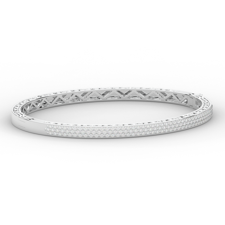 0.75CT.TW 3 ROW ROUND LAB DIAMOND  BANGLE - Nazarelle