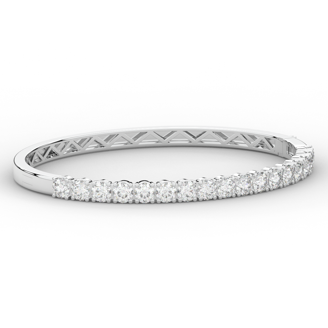 5.00CT.TW ROUND LAB DIAMOND BANGLE - Nazarelle