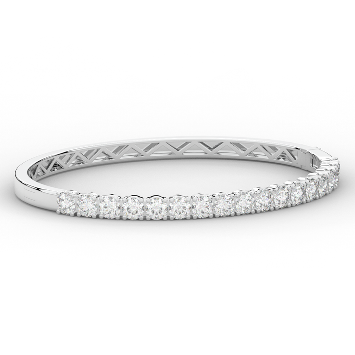 5.00CT.TW ROUND LAB DIAMOND BANGLE - Nazarelle
