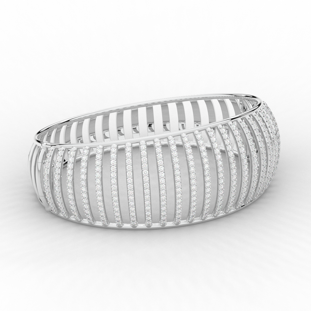 4.00CT.TW ROUND LAB DIAMOND BANGLE - Nazarelle