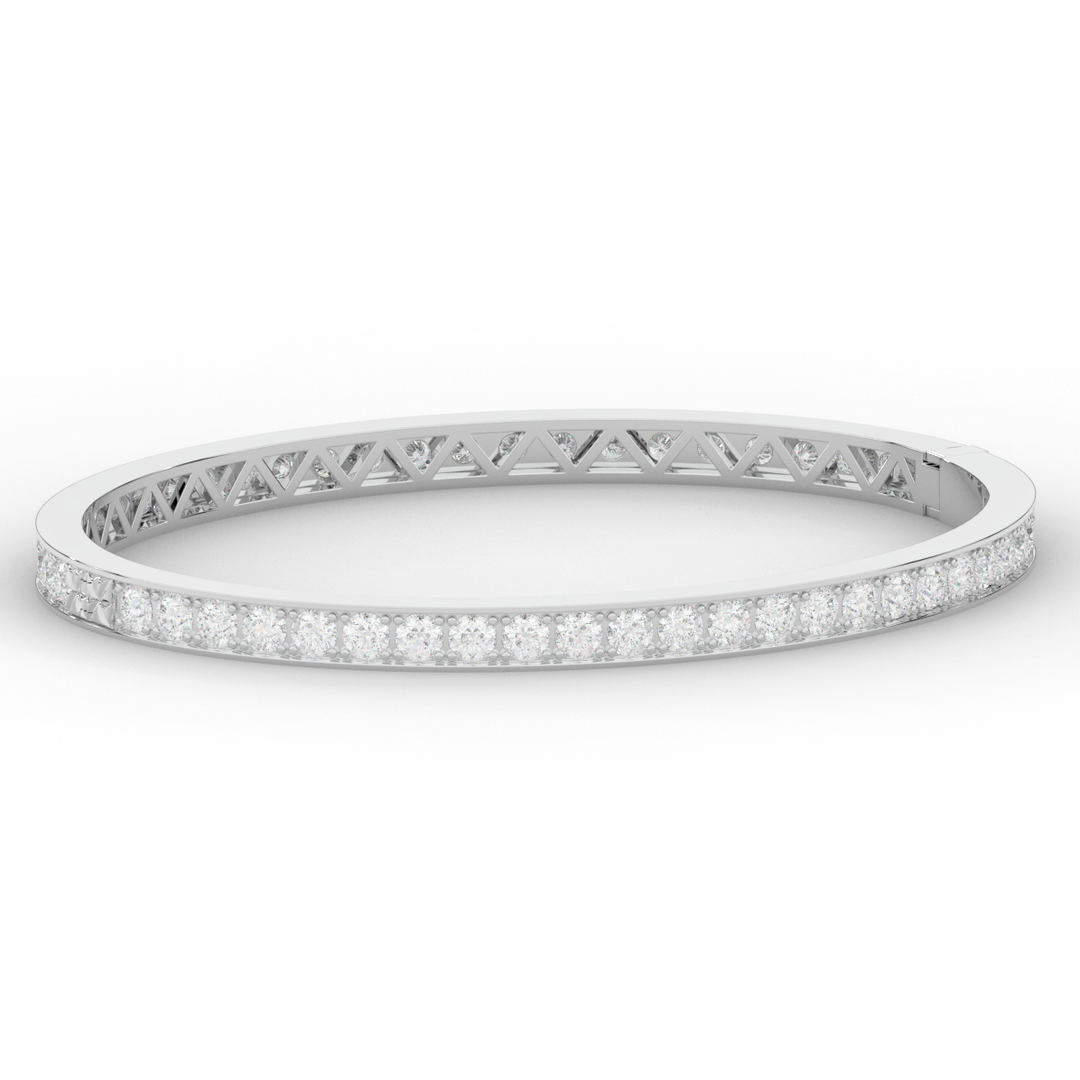 5.10CT.TW ROUND LAB DIAMOND BANGLE - Nazarelle