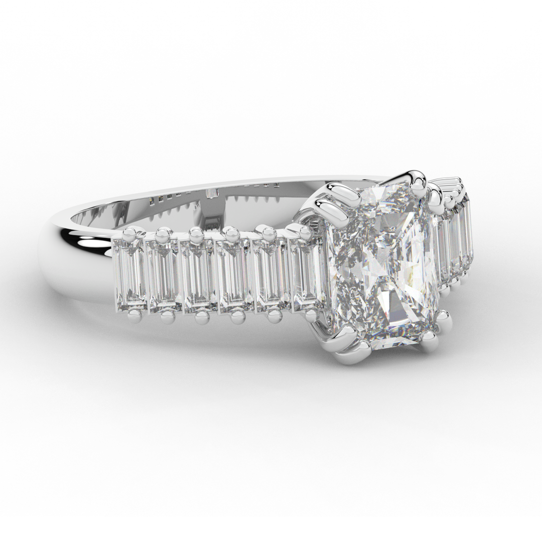 2.60CT.TW RADIANT LAB DIAMOND ENGAGEMENT RING - Nazarelle
