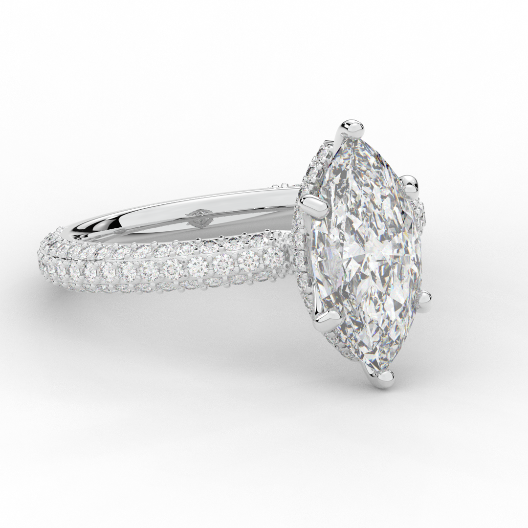 2.60CT.TW MARQUISE LAB DIAMOND ENGAGEMENT RING - Nazarelle
