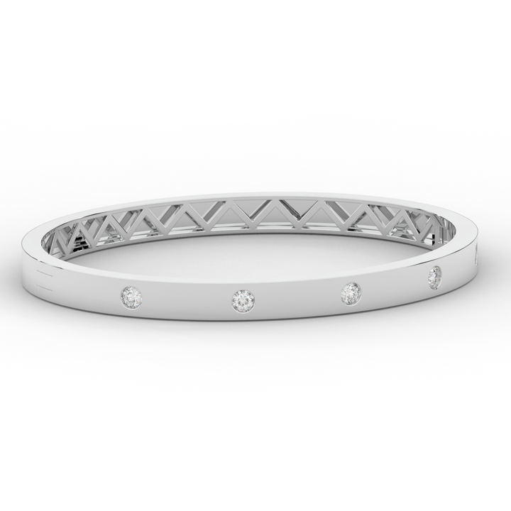 0.50CT.TW ROUND LAB DIAMOND BEZEL SET BANGLE - Nazarelle